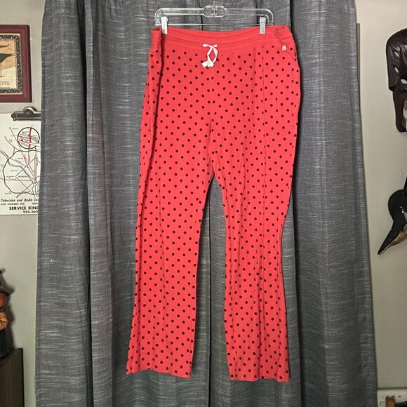 Eddie Bauer Coral Polka Dot Pajama Pants XL - Picture 1 of 11